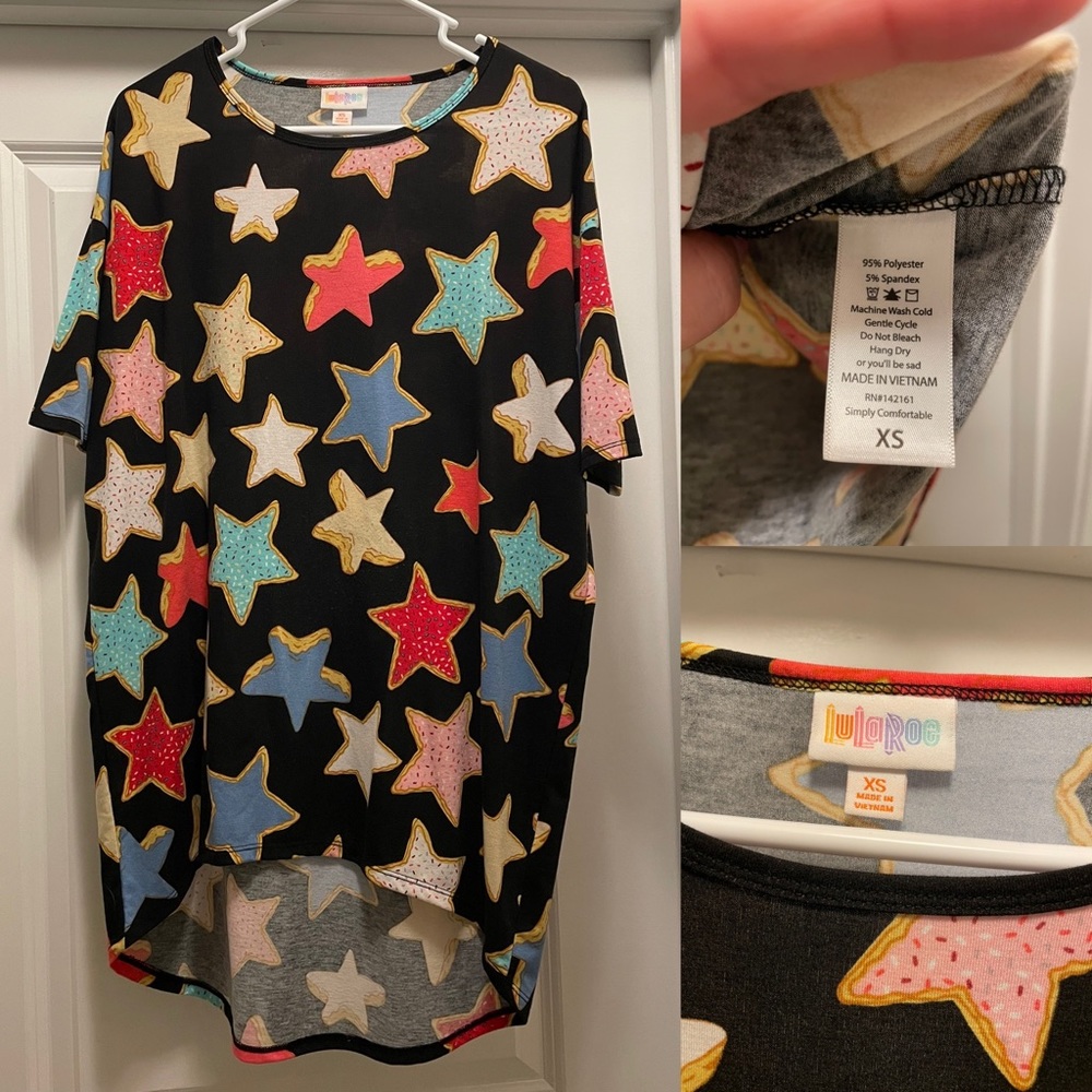 Lularoe Irma XS black with iced cookie design